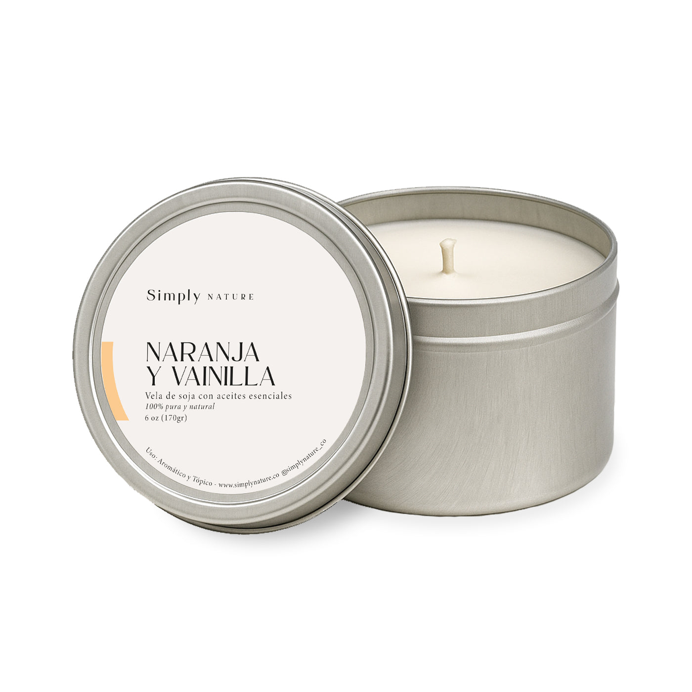 Vela de Soja Naranja y Vainilla